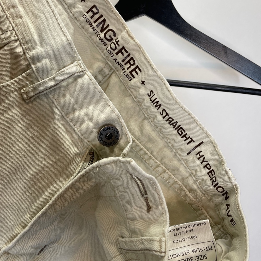 Ring Of Fire Slim Straight White Jeans 30x32